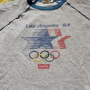 Men's Vintage Large Levis Los Angeles 1984 Olympics Sweatshirt Gray Blue RARE!